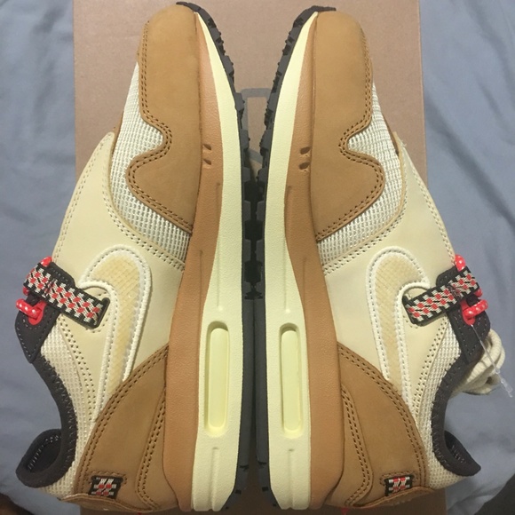Nike Air Max 1 Travis Scott Cactus Jack Wheat Lemon Drop Mens Size 4.5 - Picture 15 of 16